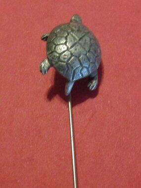 Signed GORHAM STERLING Vintage TURTLE STICK PIN